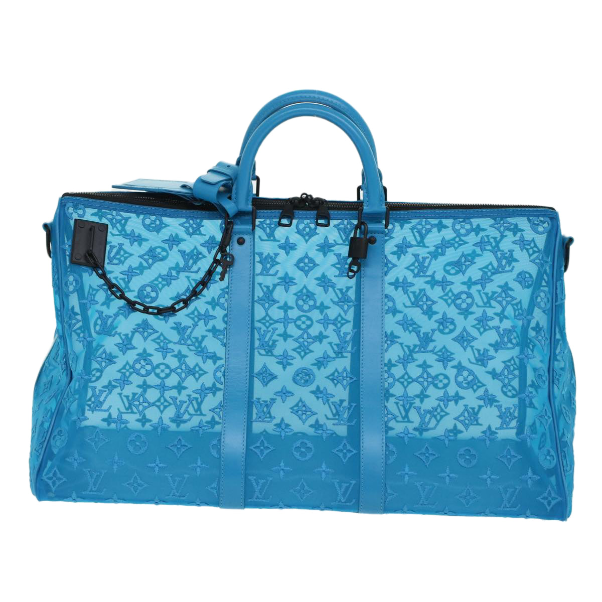 Louis Vuitton Keepall Bandouliere 50 Blue Synthetic Travel Bag