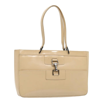 Gucci Jackie Beige Patent Leather Tote Bag