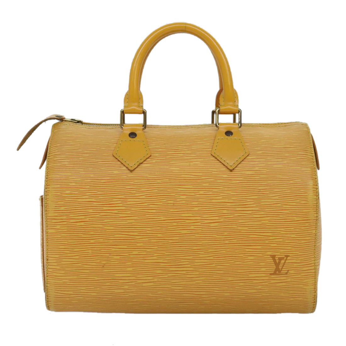 Louis Vuitton Speedy 25 Yellow Patent Leather Handbag 