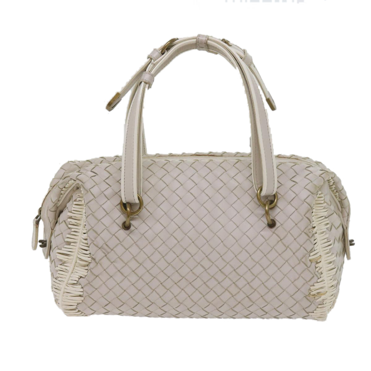 Bottega Veneta Intrecciato Ecru Leather Handbag 