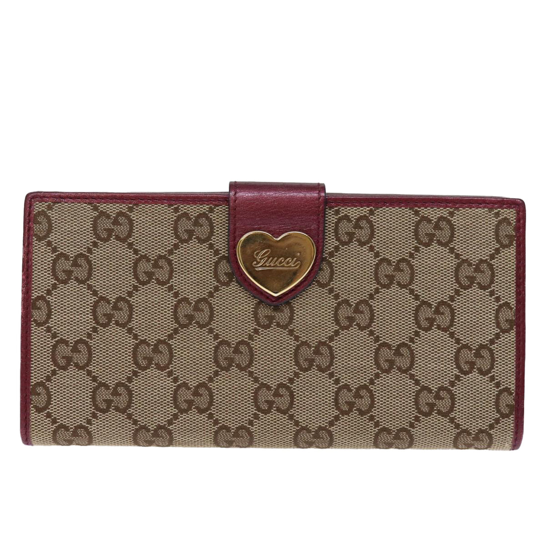 Gucci Heart Beige Canvas Wallet 