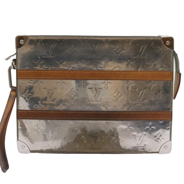 Louis Vuitton Trunk Silver Canvas Clutch Bag