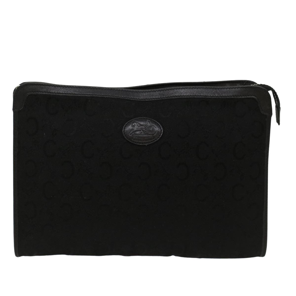 Céline Macadam Black Canvas Clutch Bag