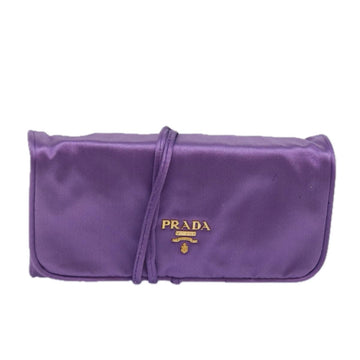 Prada -- Purple Silk Clutch Bag