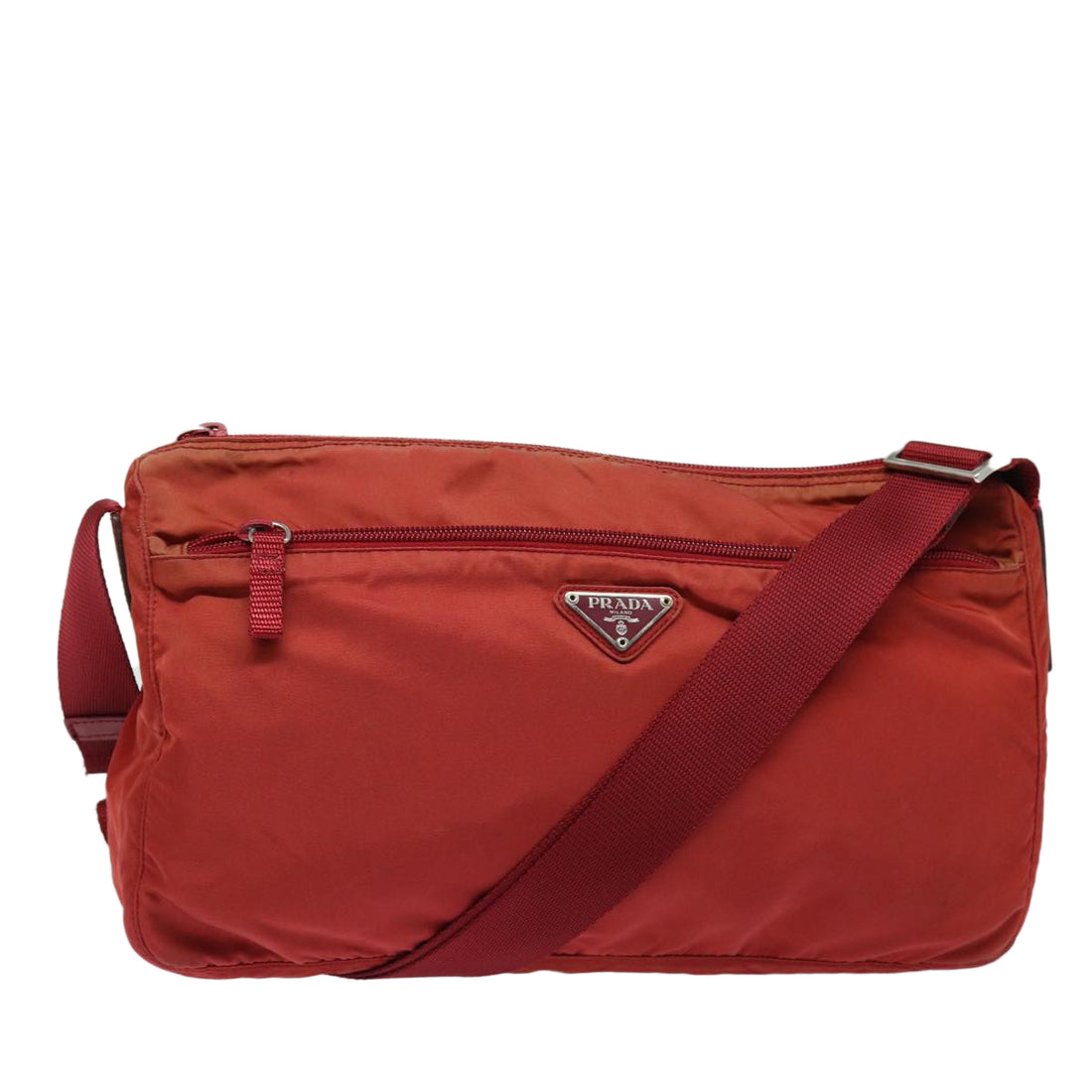 Prada Tessuto Red Canvas Shoulder Bag