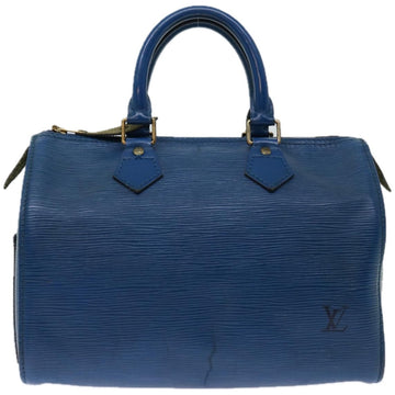 Louis Vuitton Speedy 25 Blue Leather Handbag 