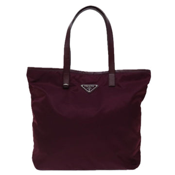 Prada Tessuto Burgundy Synthetic Tote Bag