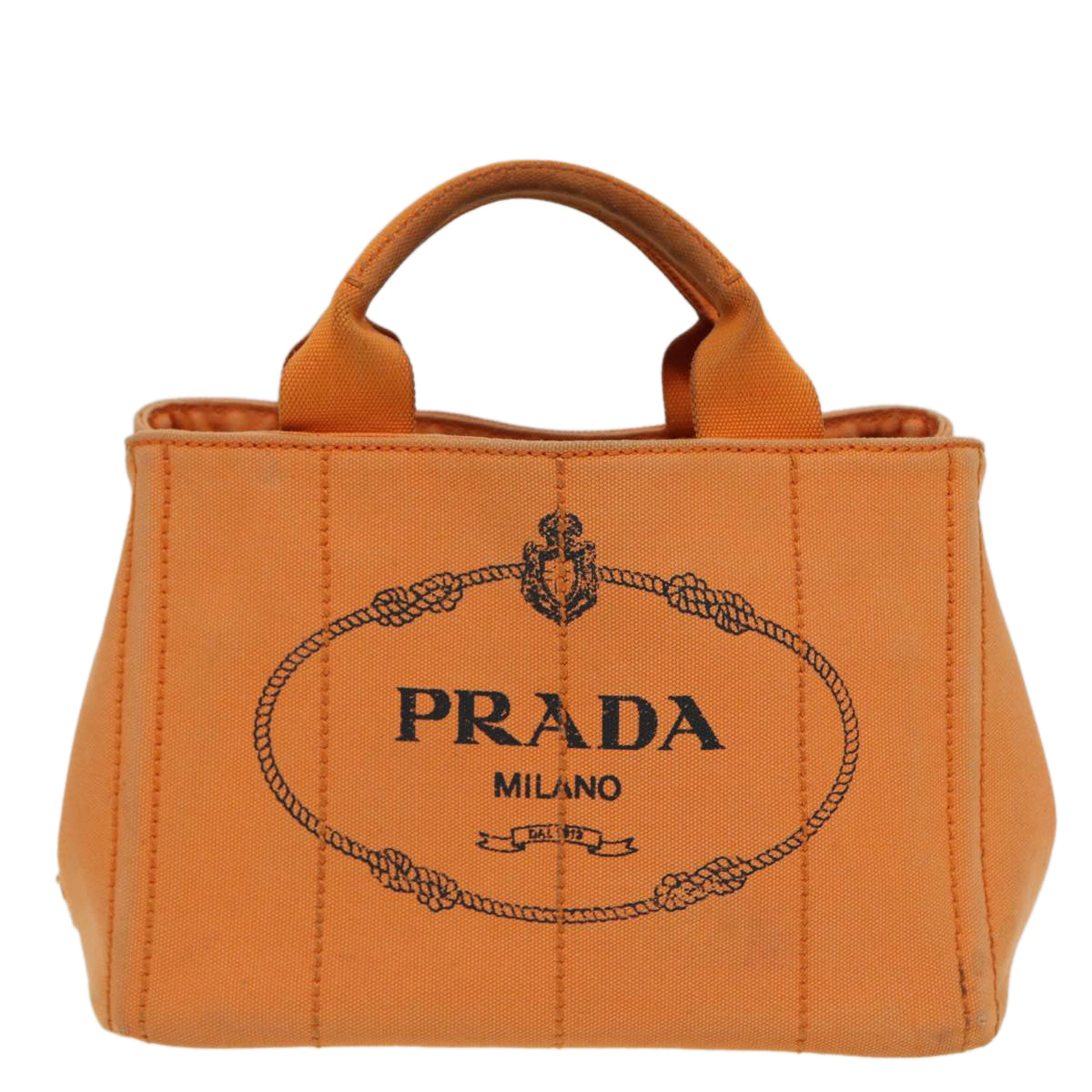 Prada Canapa Orange Canvas Tote Bag