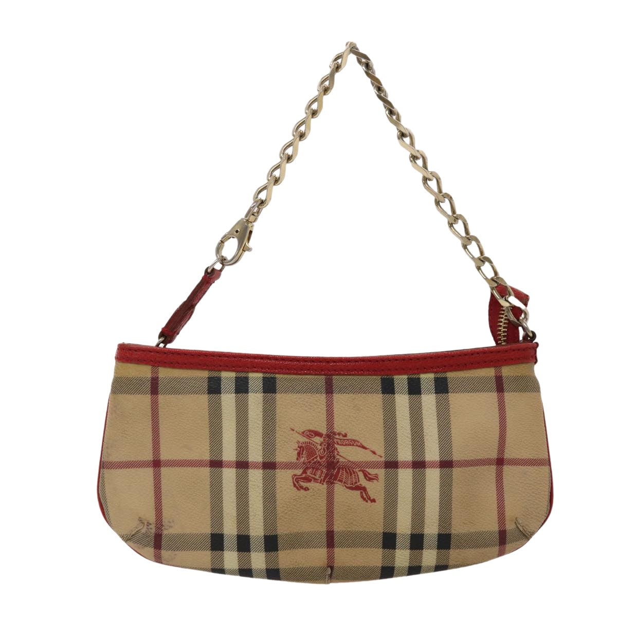 Burberry Haymarket Beige Canvas Clutch Bag