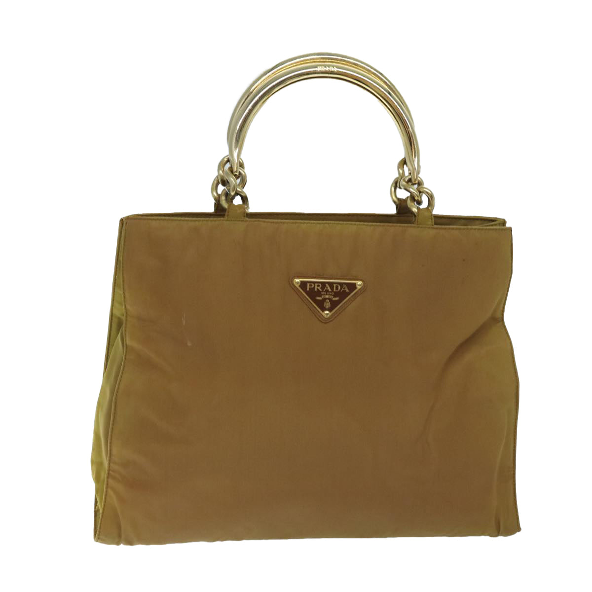 Prada Saffiano Brown Synthetic Handbag 