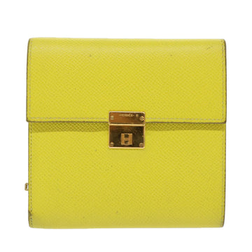 Hermès Clic 12 Yellow Leather Wallet 