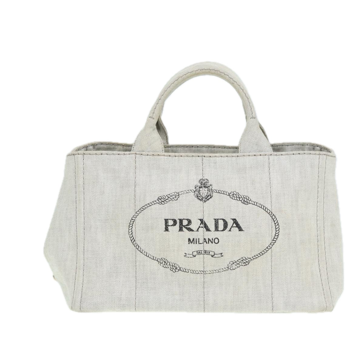 Prada Canapa Grey Canvas Handbag 