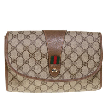 Gucci GG Supreme Brown Canvas Clutch Bag