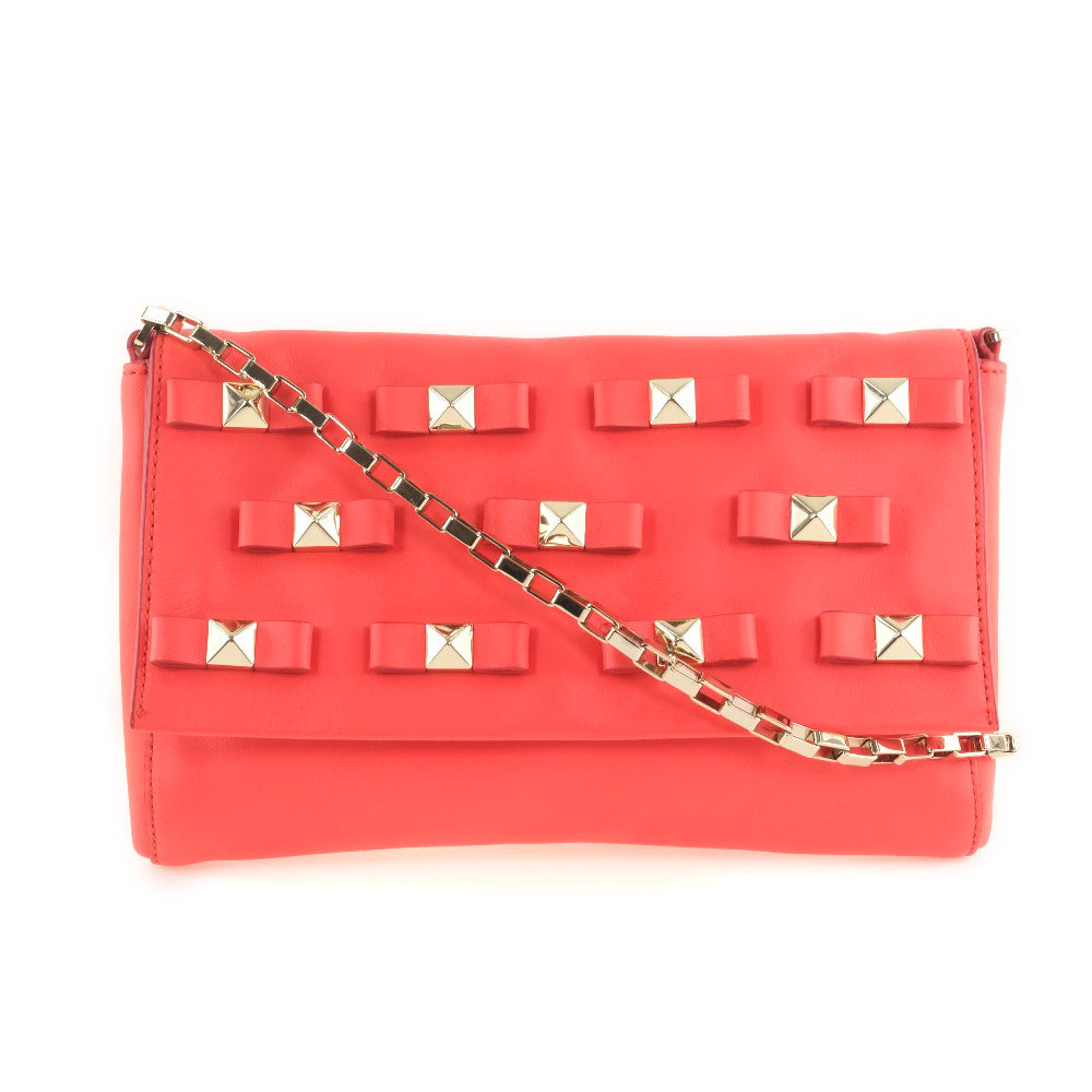 Kate Spade Chain Shoulder Orange Leather Shoulder Bag