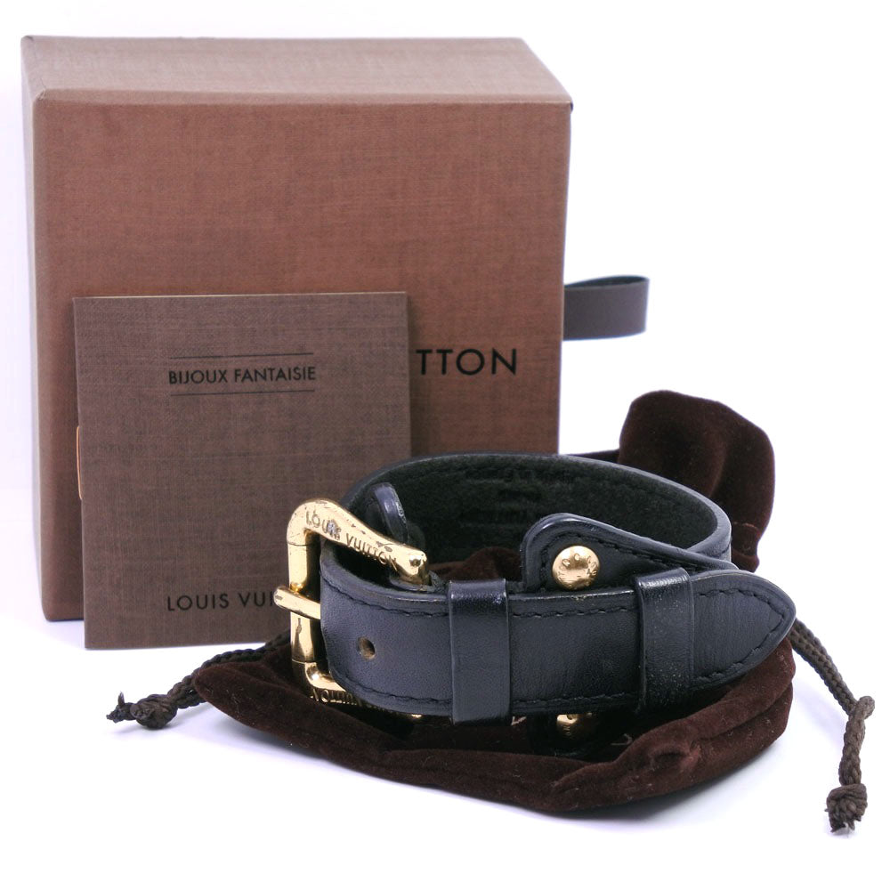 Louis Vuitton Theda Black Leather Bracelet 