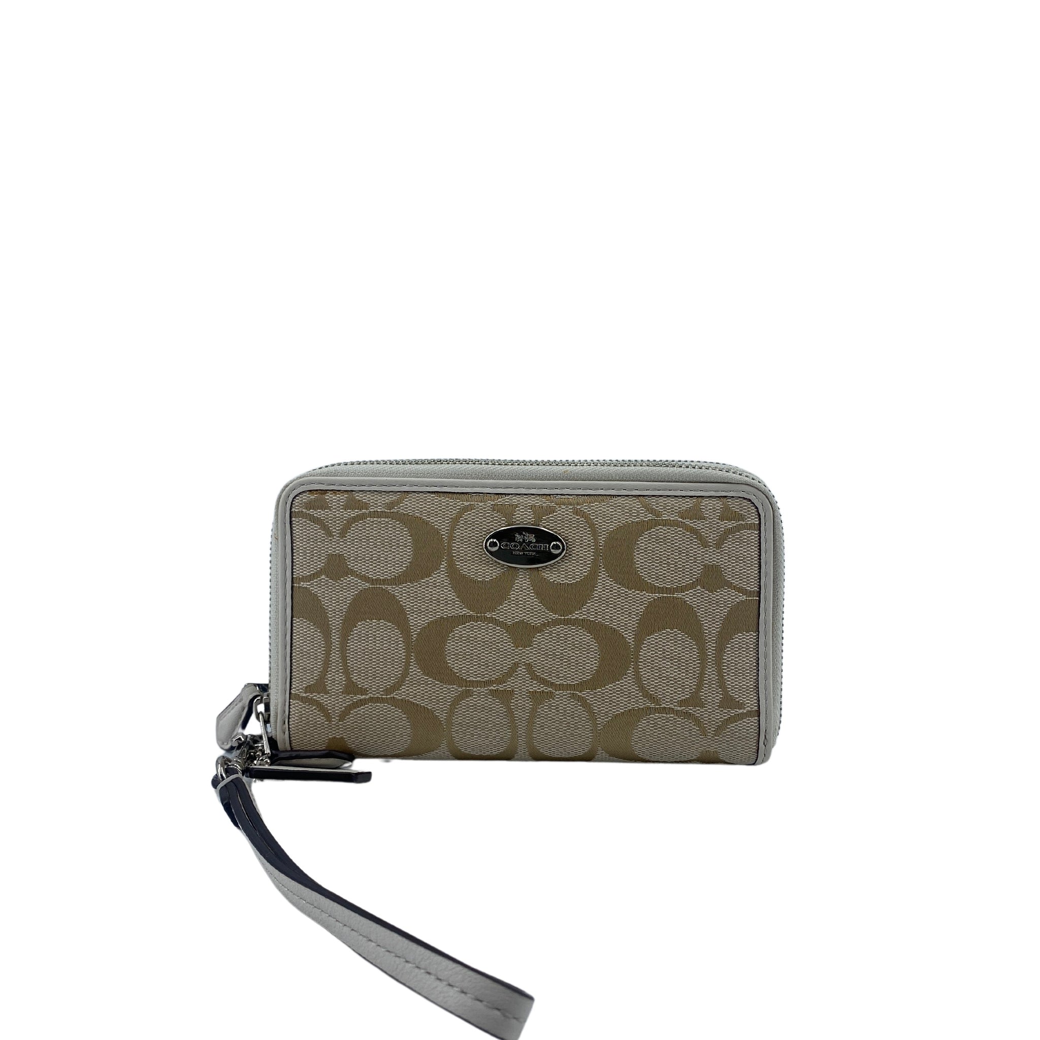 Coach Beige Canvas Clutch Bag