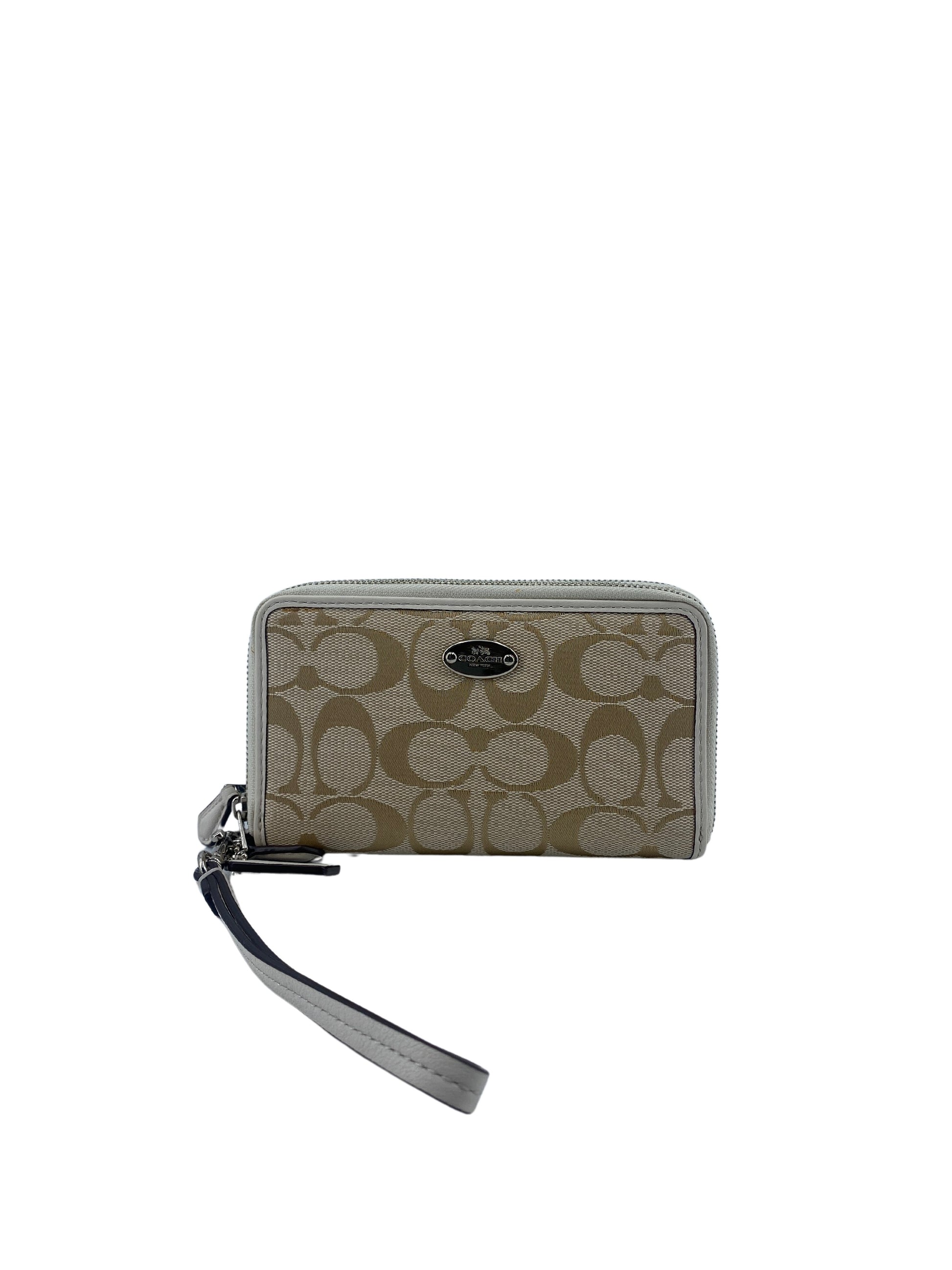 Coach Beige Canvas Clutch Bag