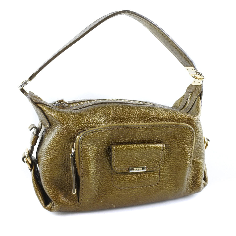 TOD'S Gold Leather Handbag 