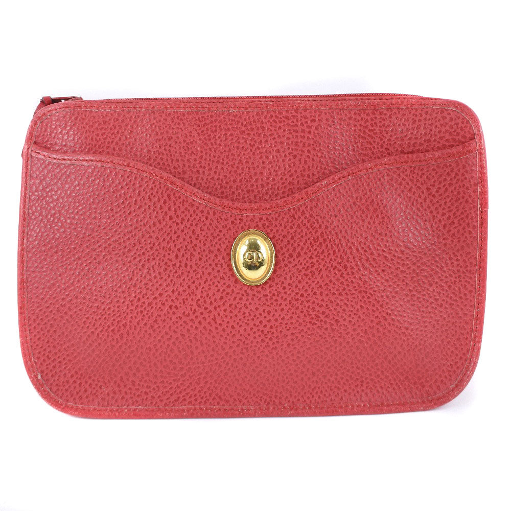 Dior Red Leather Clutch Bag