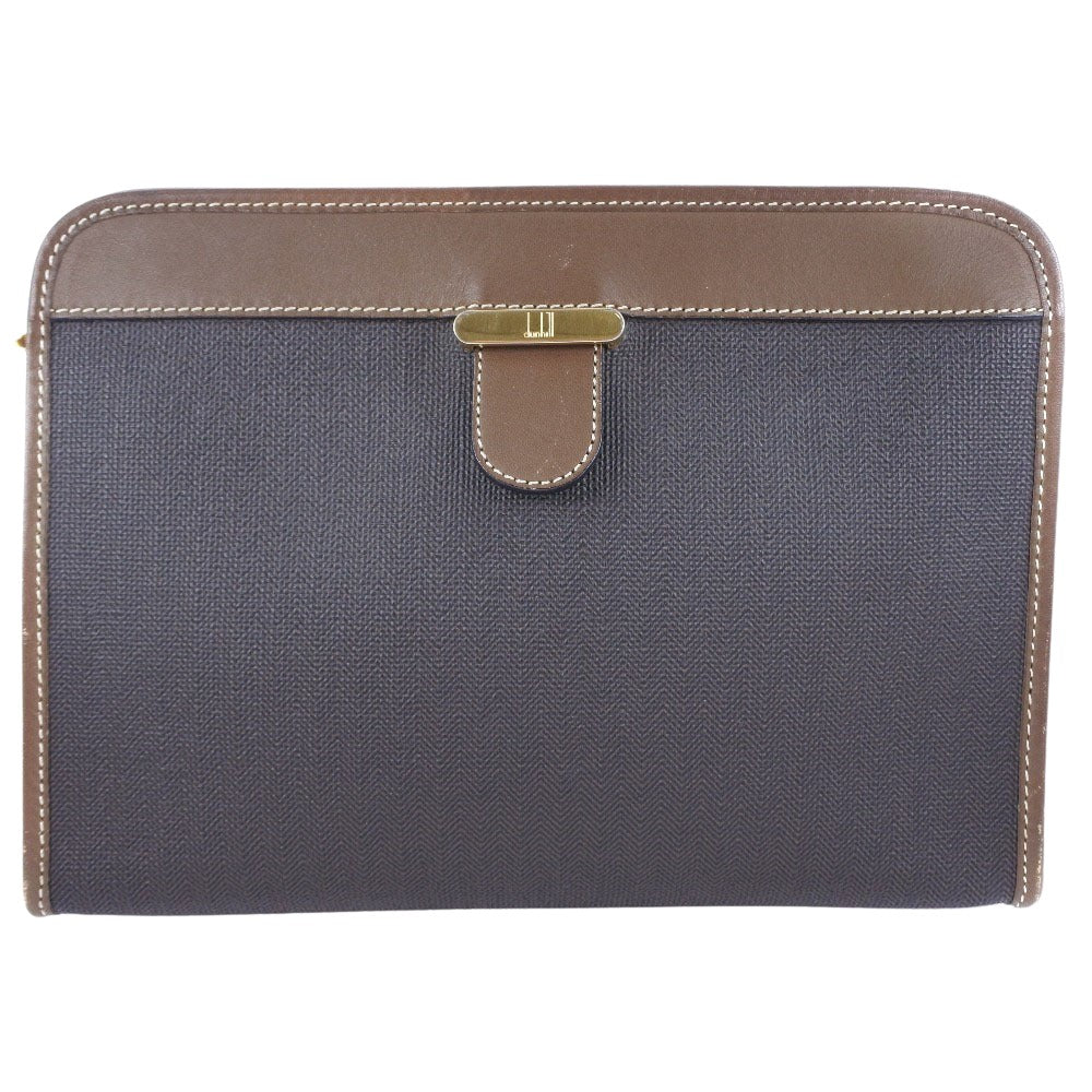 Dunhill Brown Canvas Clutch Bag