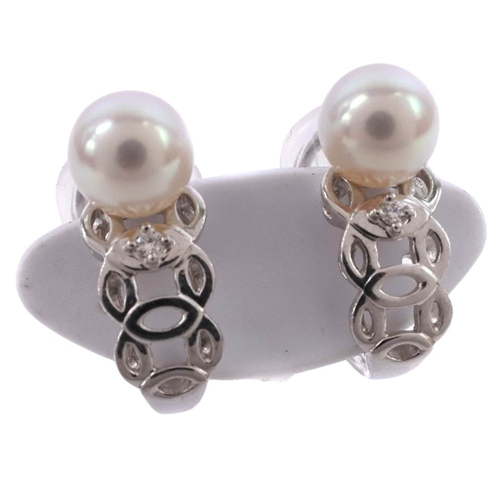 Tasaki Pearl Silver White Gold Earring 