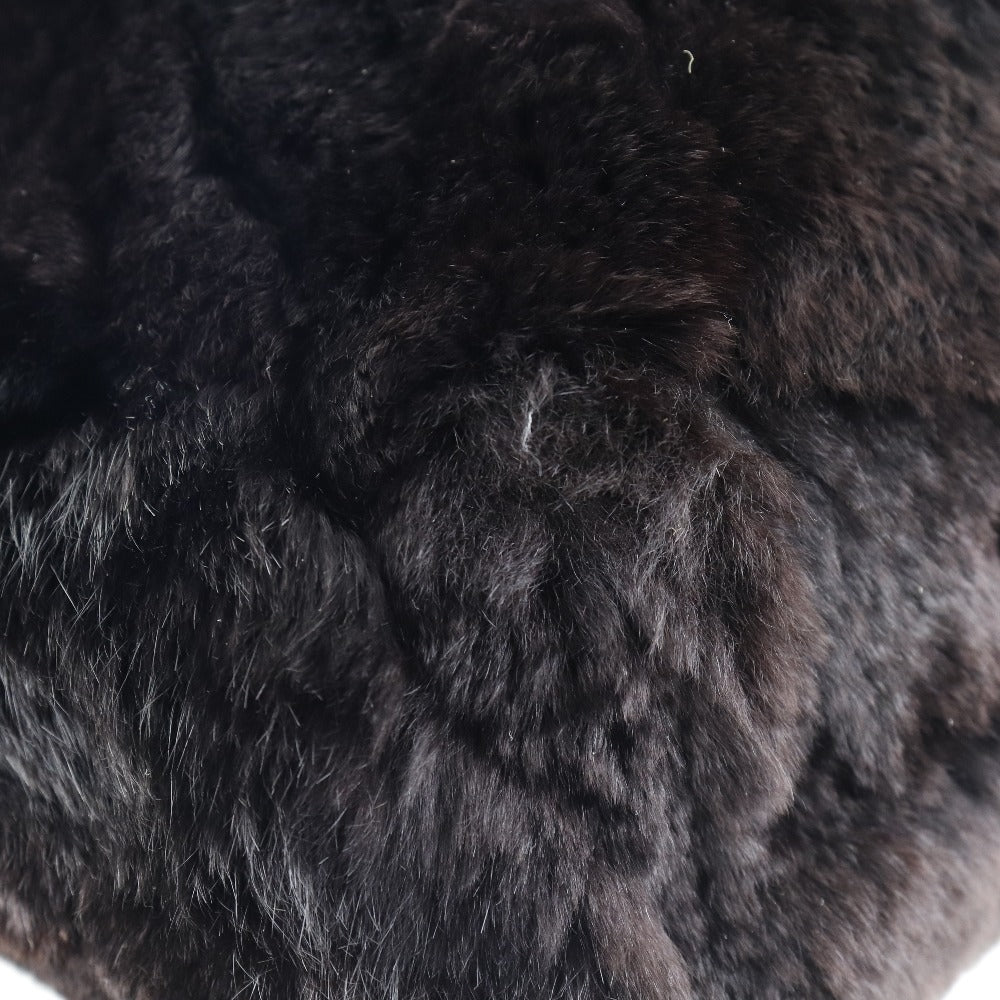 Chanel Rabbit Black Fur Shoulder Bag