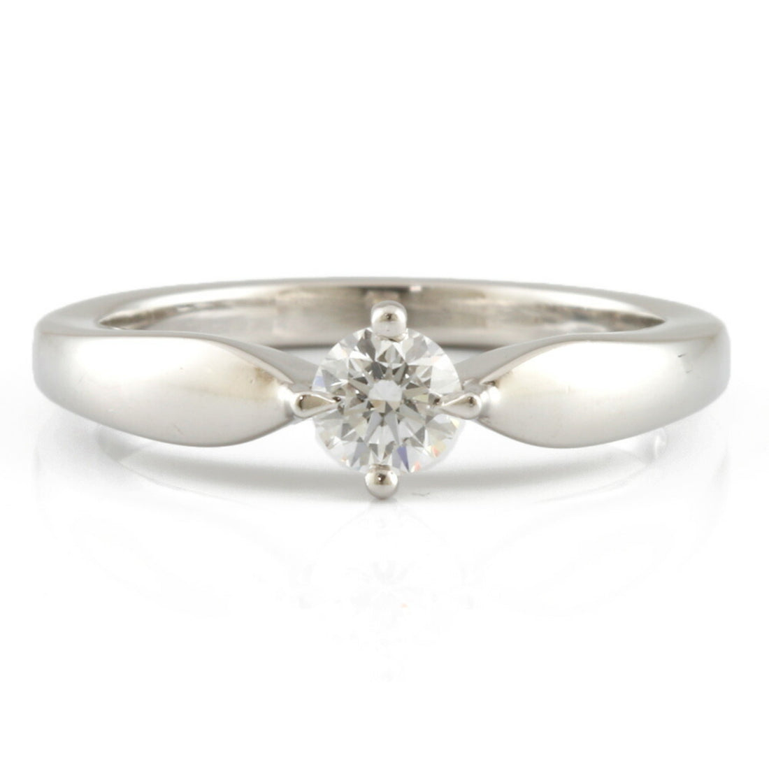 Bulgari Solitaire Silver Platinum Ring 