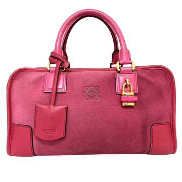 Loewe Amazona Pink Suede Handbag 