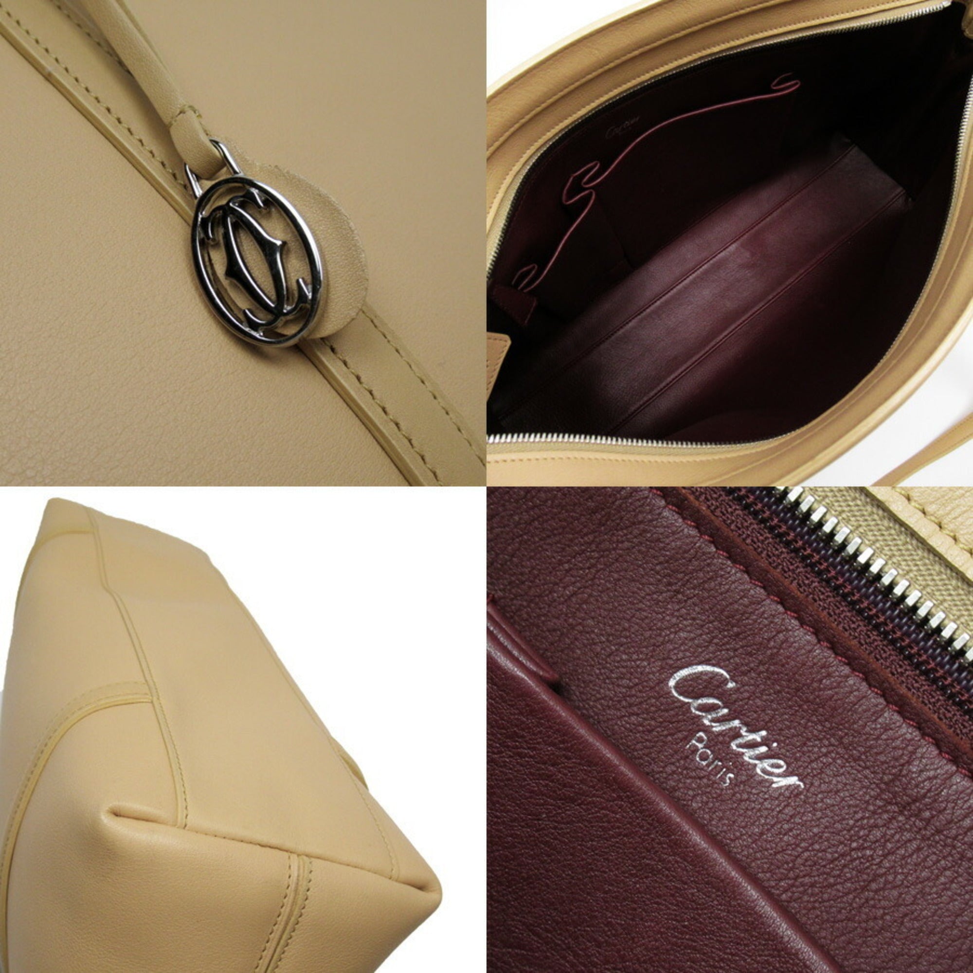 Cartier Beige Leather Shoulder Bag