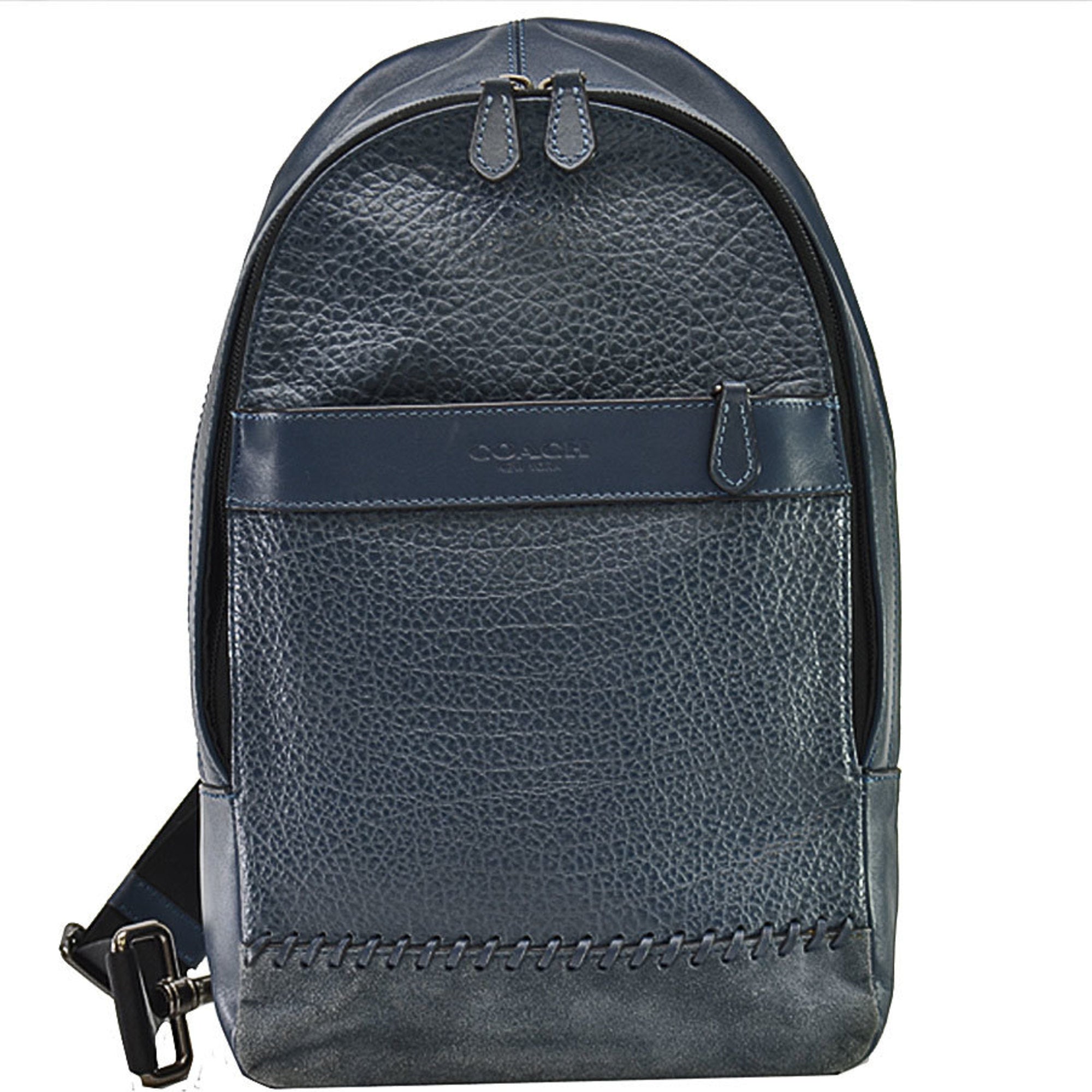 Coach Navy Leather Shoulder Bag