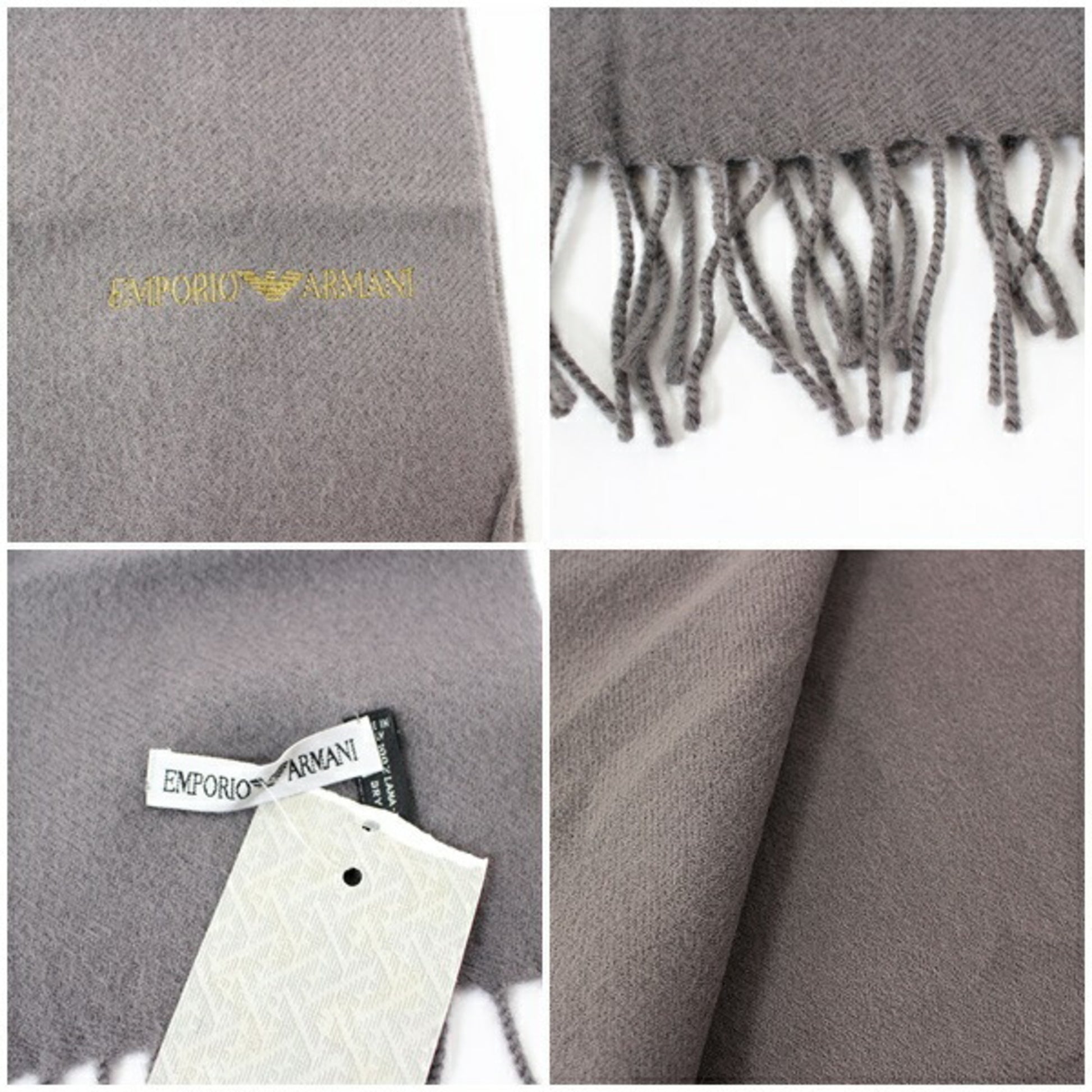 Emporio Armani Grey Wool Scarf 