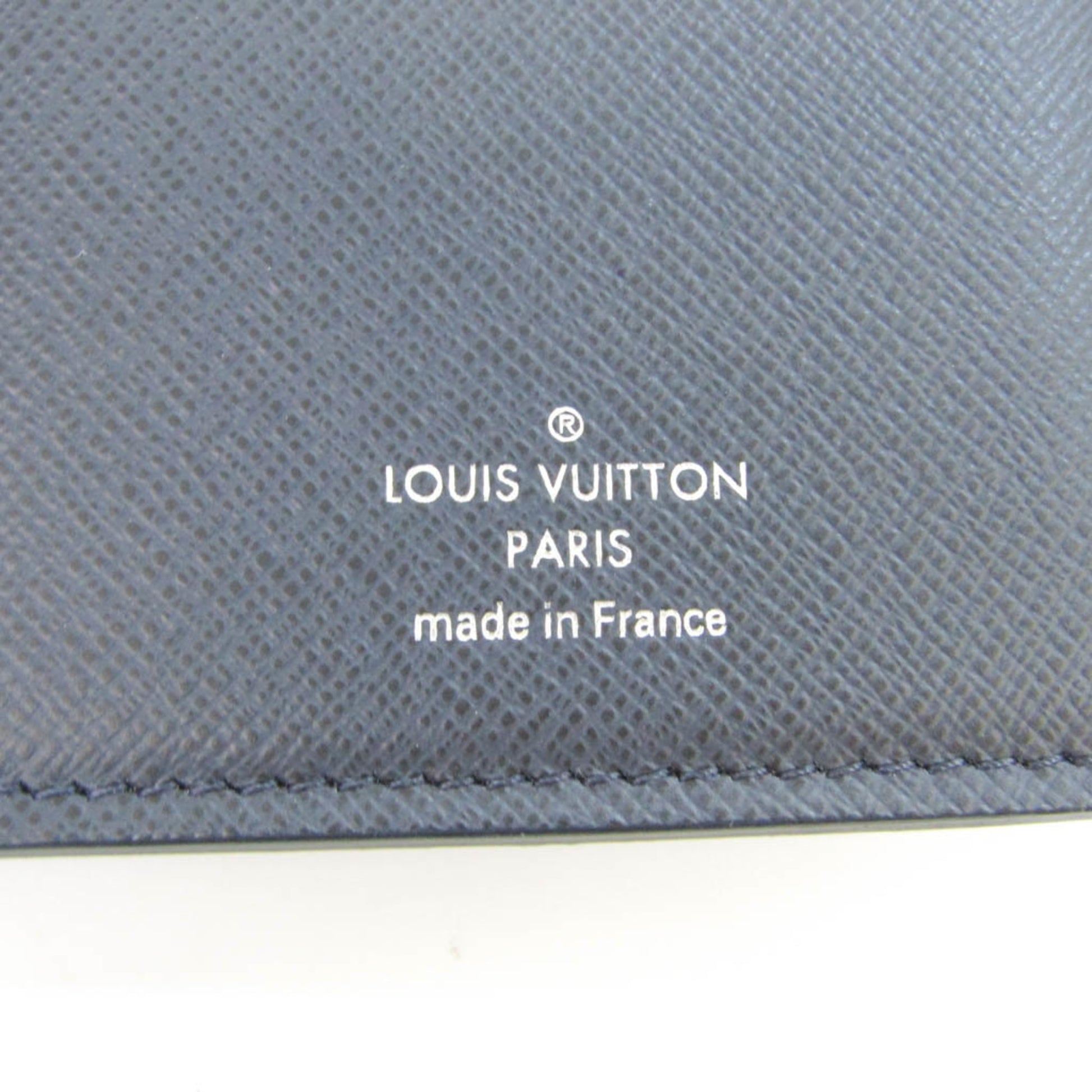 Louis Vuitton Portefeuille Brazza Navy Leather Wallet 