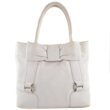 Salvatore Ferragamo Vala White Leather Shoulder Bag