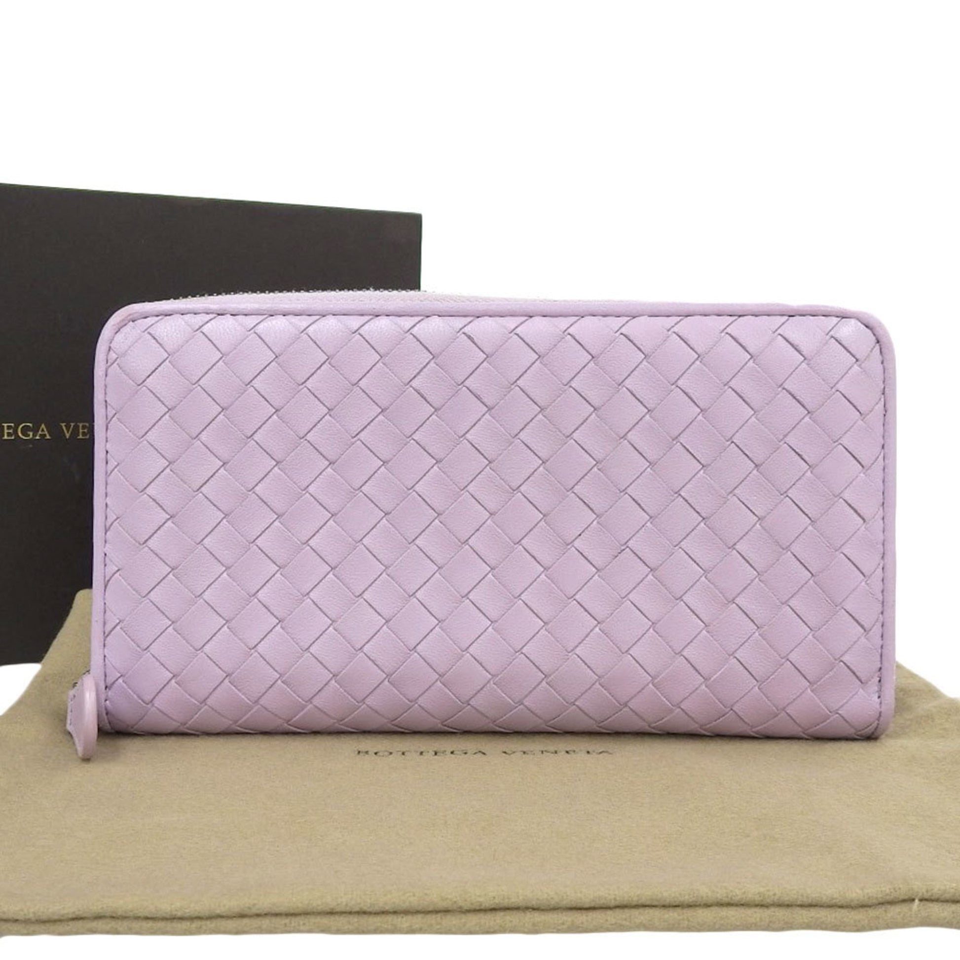 Bottega Veneta Bulb Purple Leather Wallet 