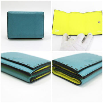 Fendi Selleria Blue Leather Wallet 