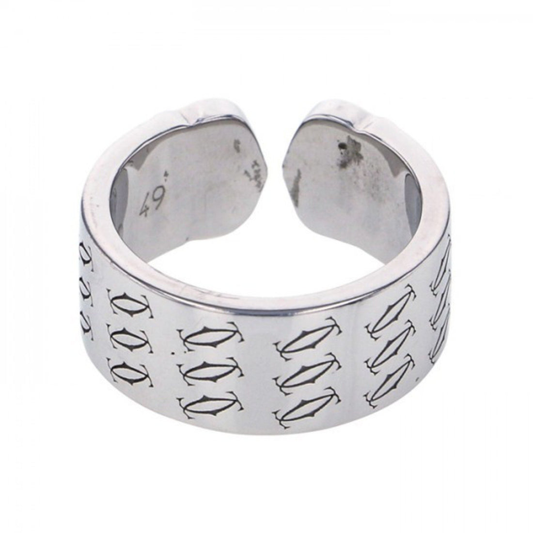 Cartier 2C C2 White White Gold Ring 