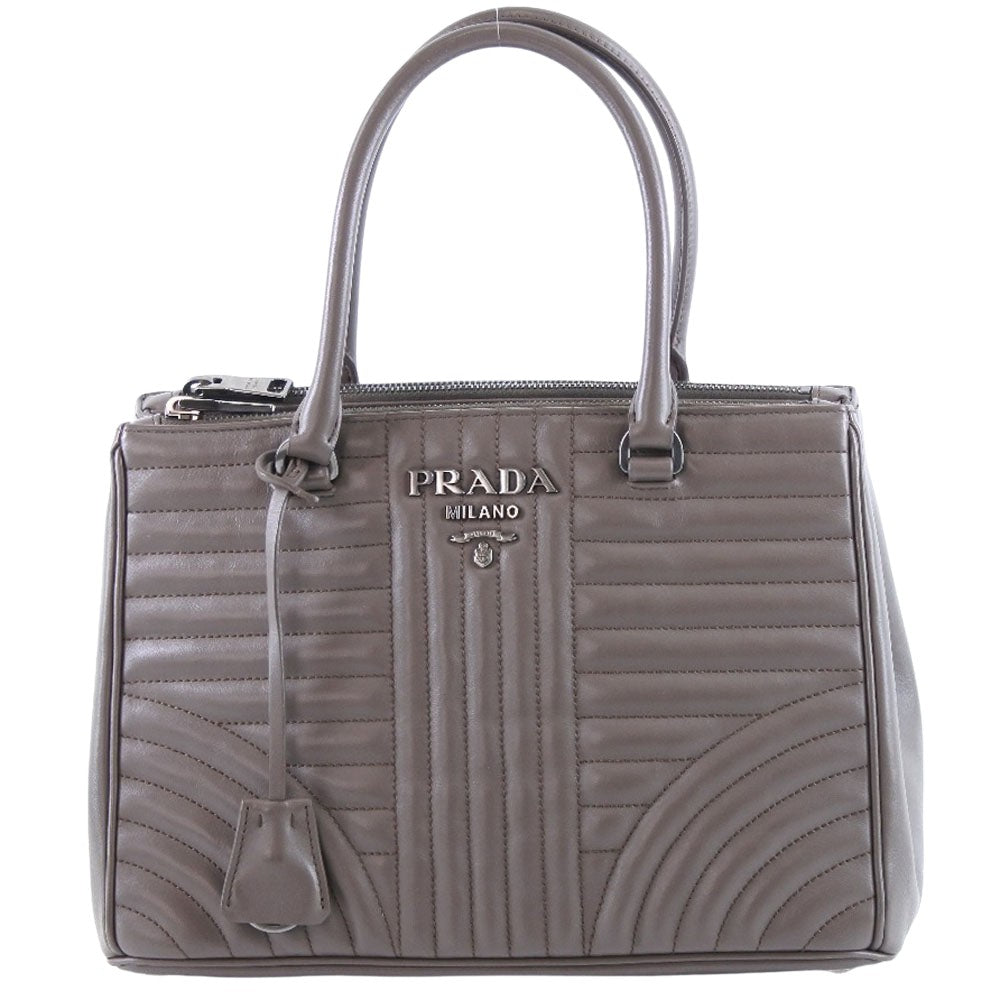 Prada Diagramme Grey Pony-Style Calfskin Handbag 