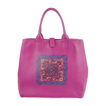 Loewe Barocco Purple Leather Tote Bag