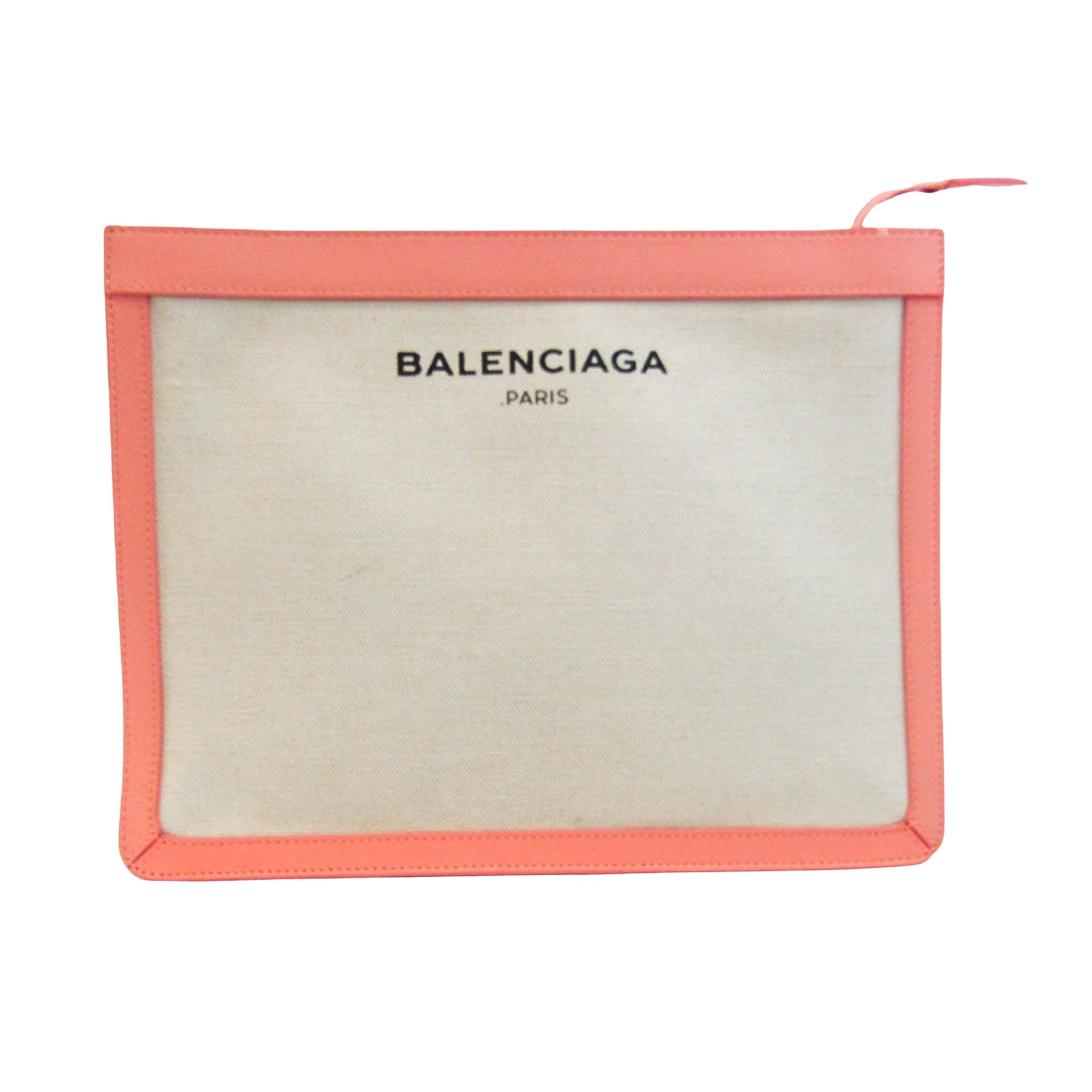 Balenciaga Beige Canvas Clutch Bag