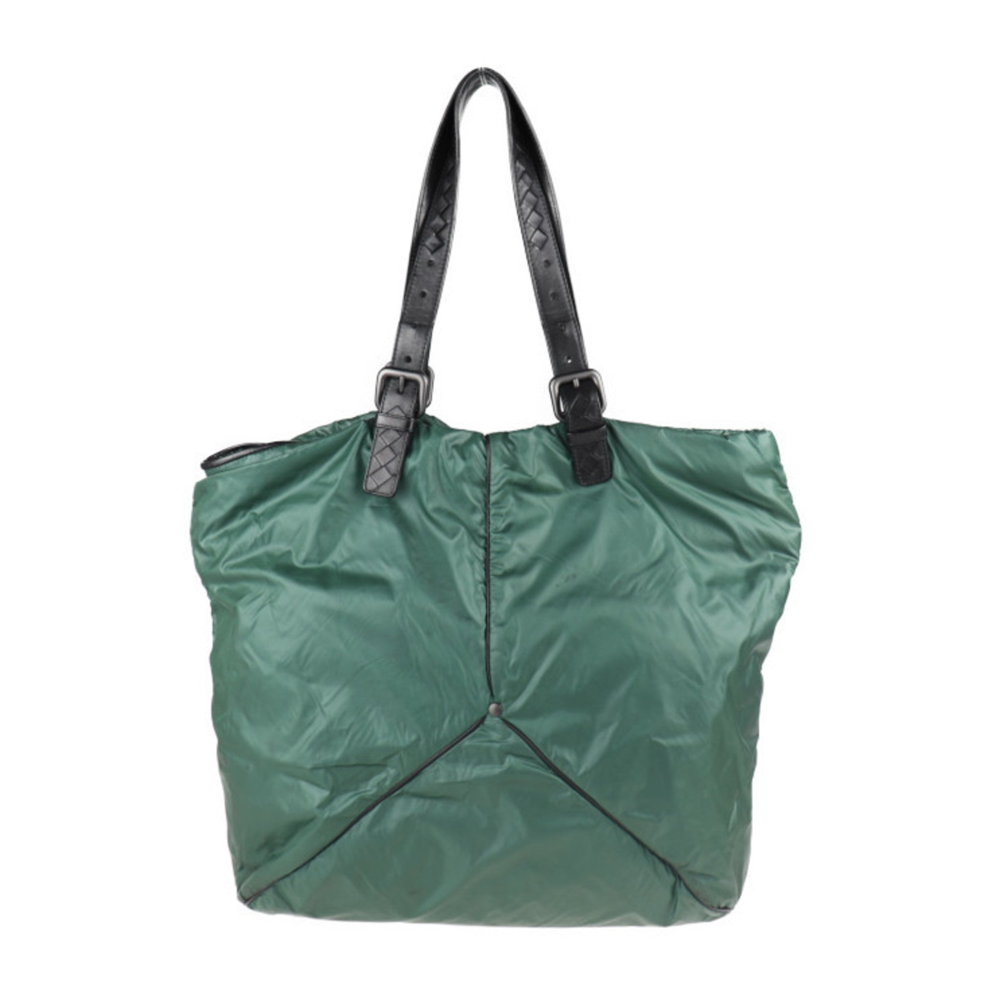 Bottega Veneta Green Canvas Handbag 