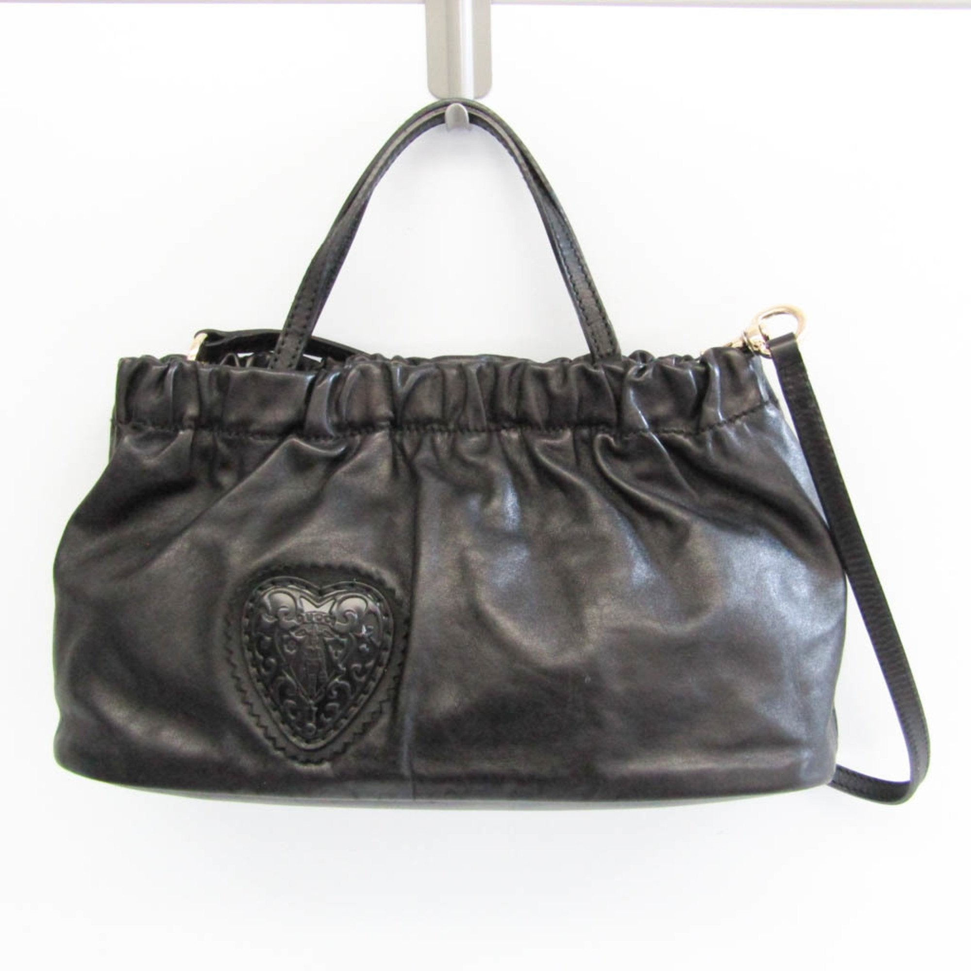 Gucci Heart Black Leather Handbag 