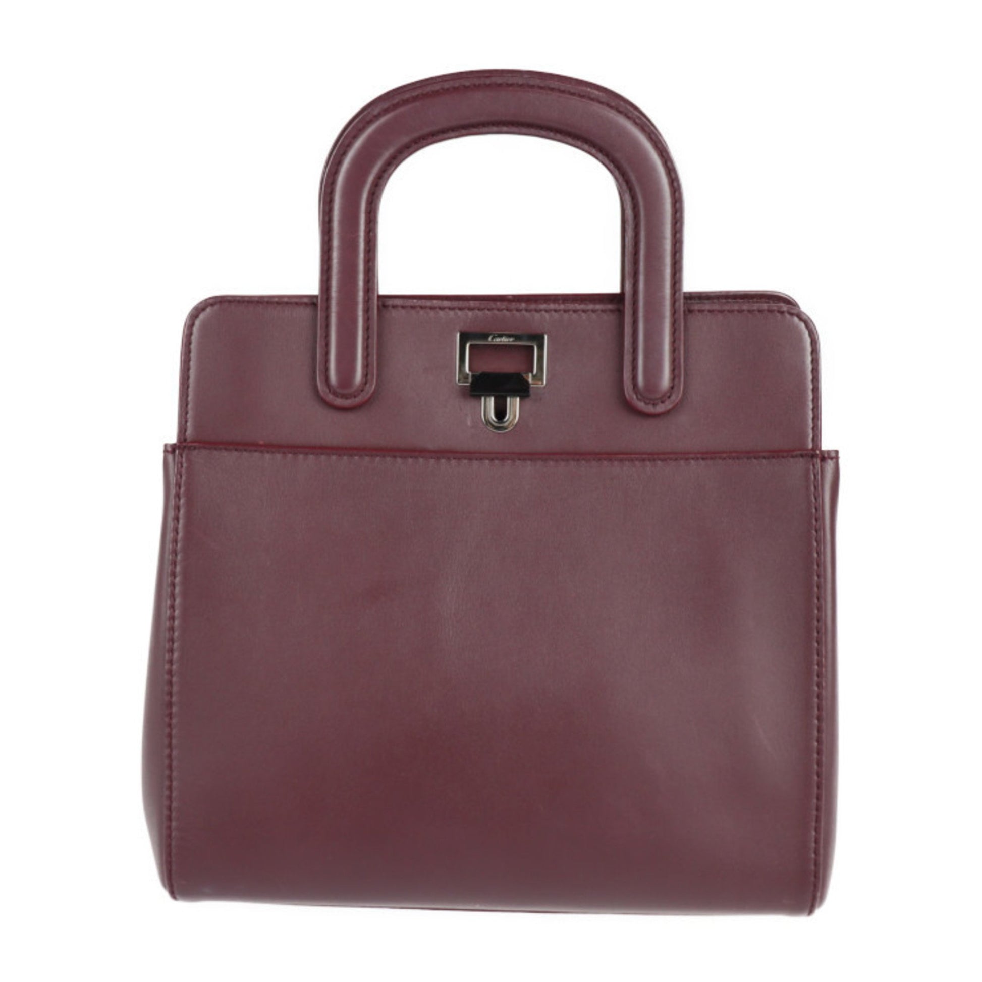 Cartier Jeanne Toussant Burgundy Leather Handbag 