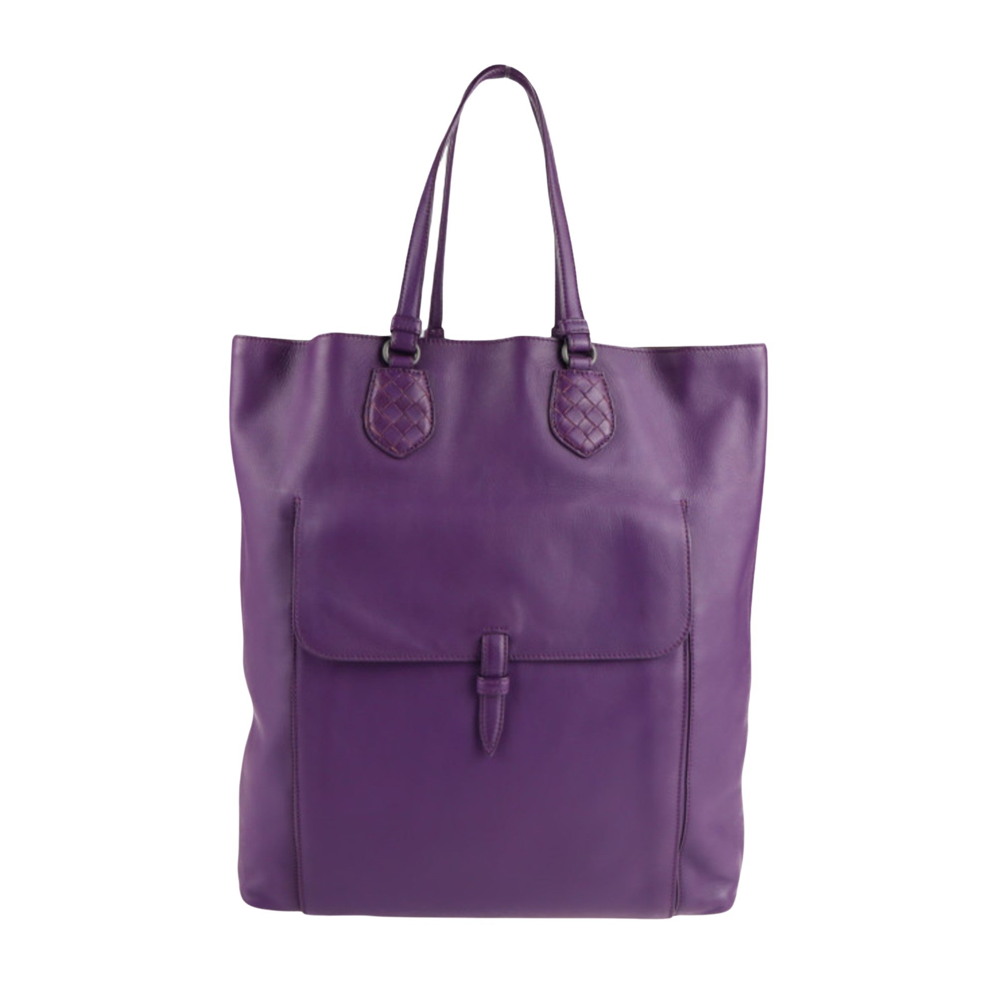 Bottega Veneta Intrecciato Purple Leather Tote Bag