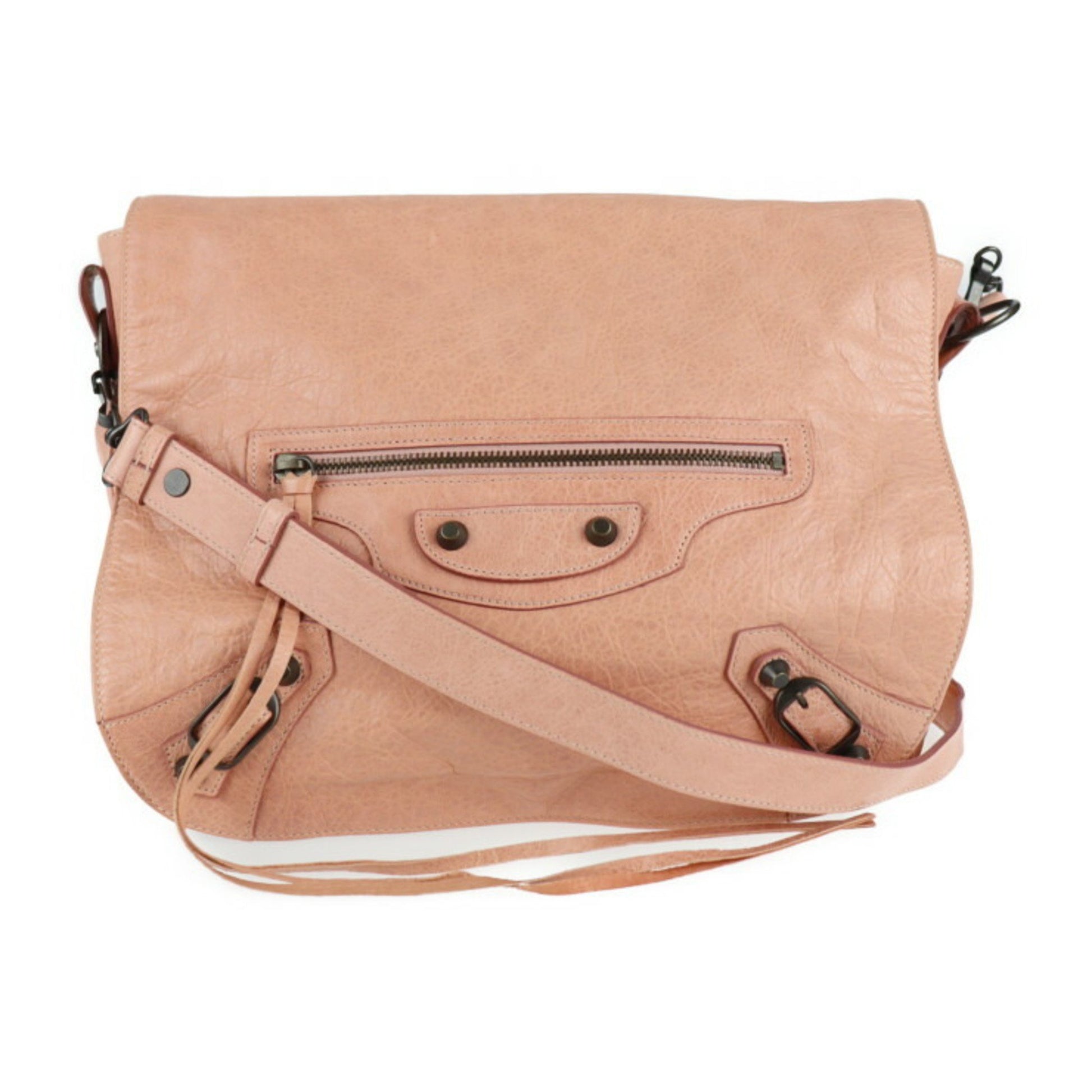 Balenciaga Hardware Beige Leather Shoulder Bag