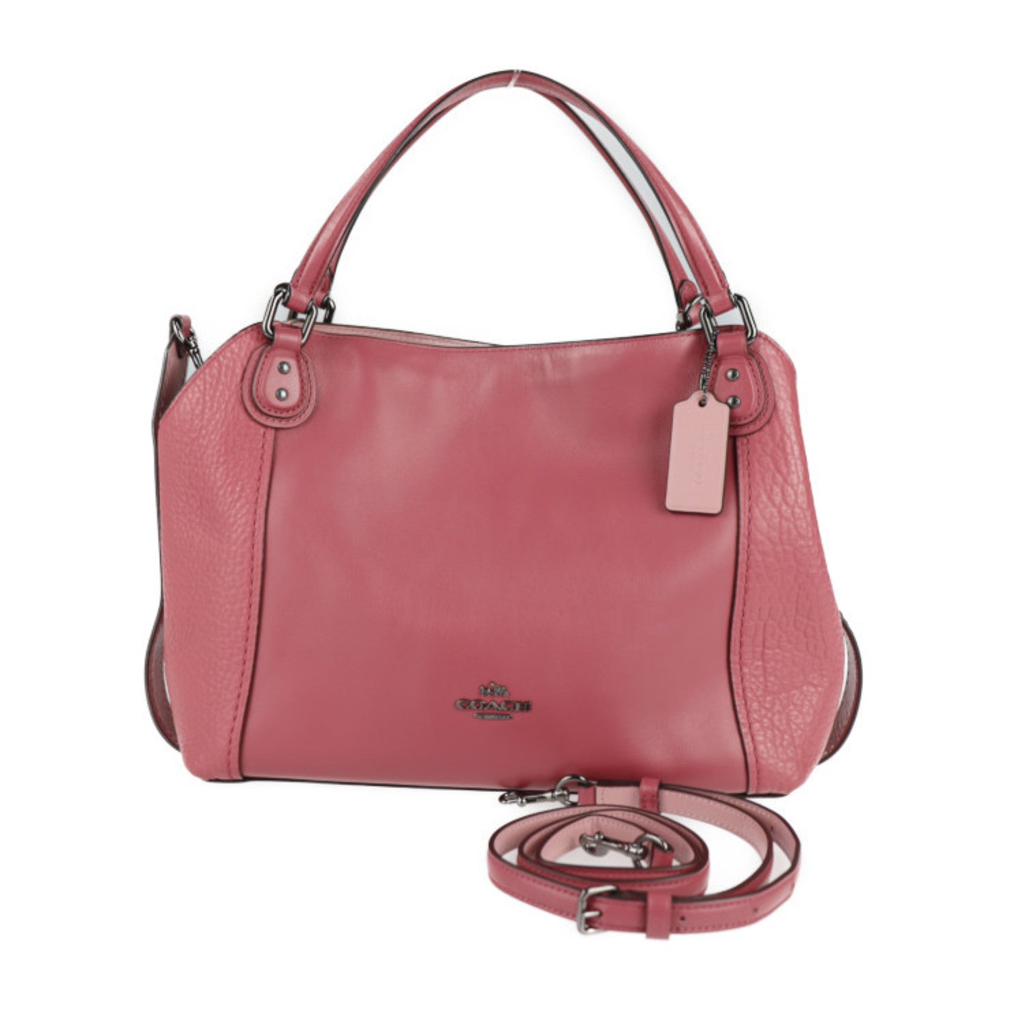 Coach Edie Pink Leather Handbag 