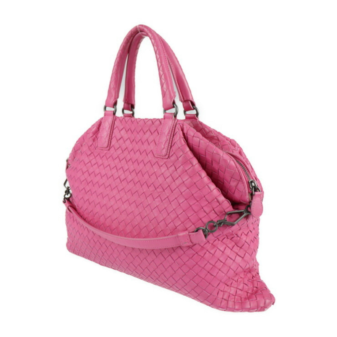 Bottega Veneta Intrecciato Pink Leather Handbag 