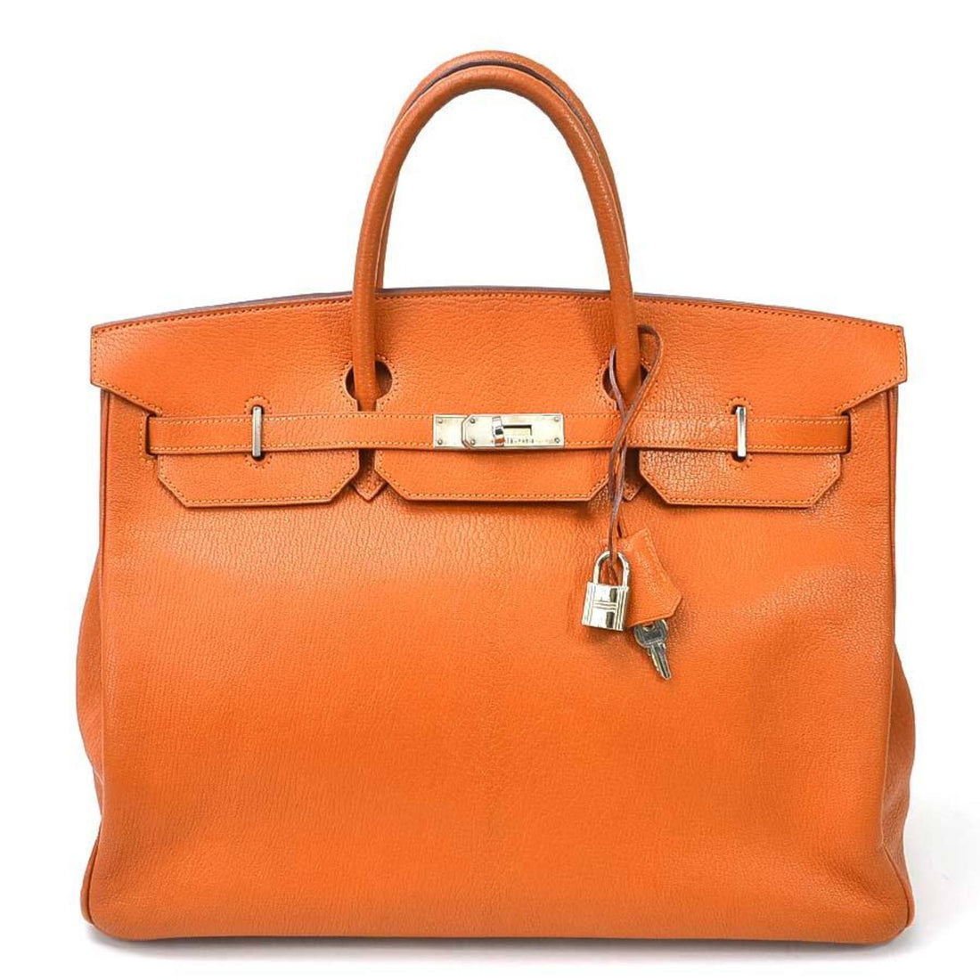 Hermès Birkin 40 Orange Leather Handbag 