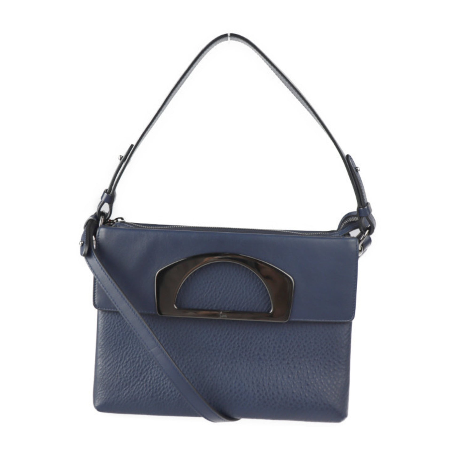 Christian Louboutin Passage Navy Leather Shoulder Bag