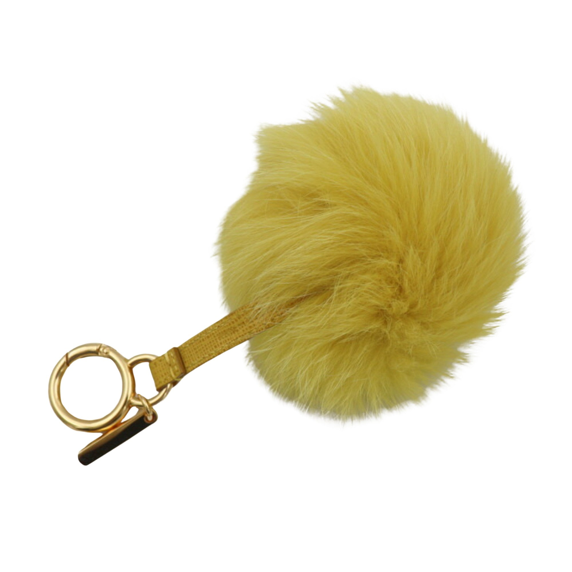 Fendi Bijoux de sac Pompon Yellow Fur Bag 