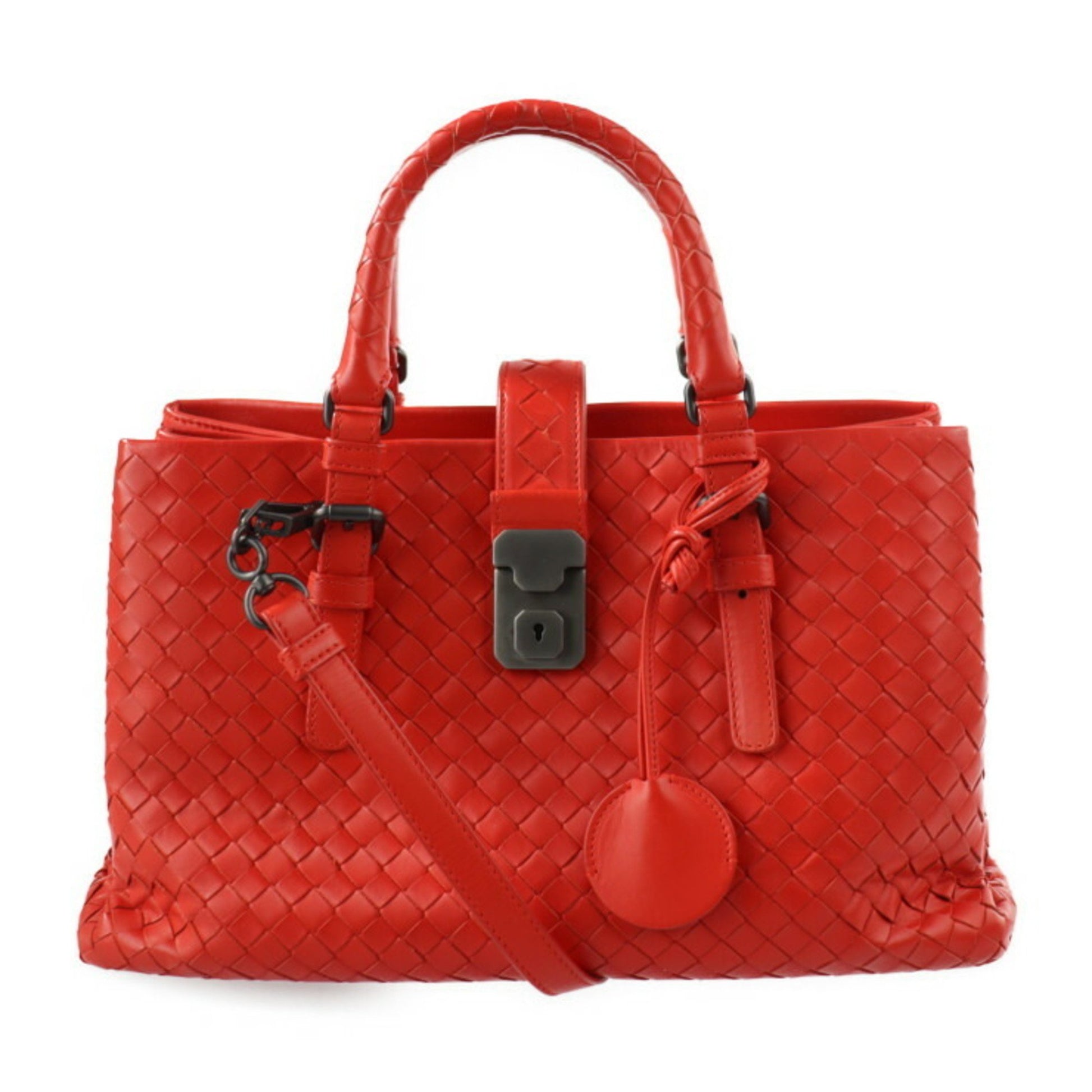 Bottega Veneta Roma Red Leather Tote Bag